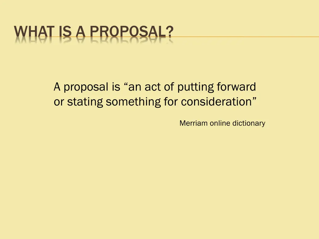 what is a proposal