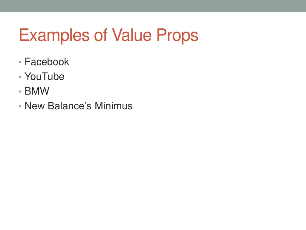 examples of value props
