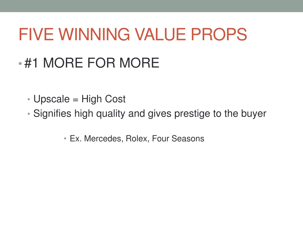 five winning value props
