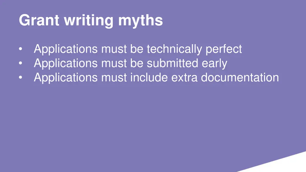 grant writing myths