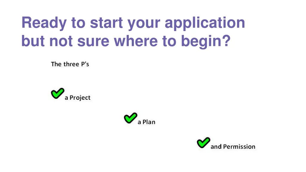 ready to start your application but not sure
