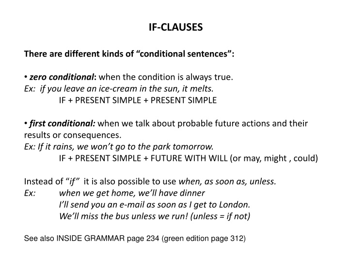 if clauses