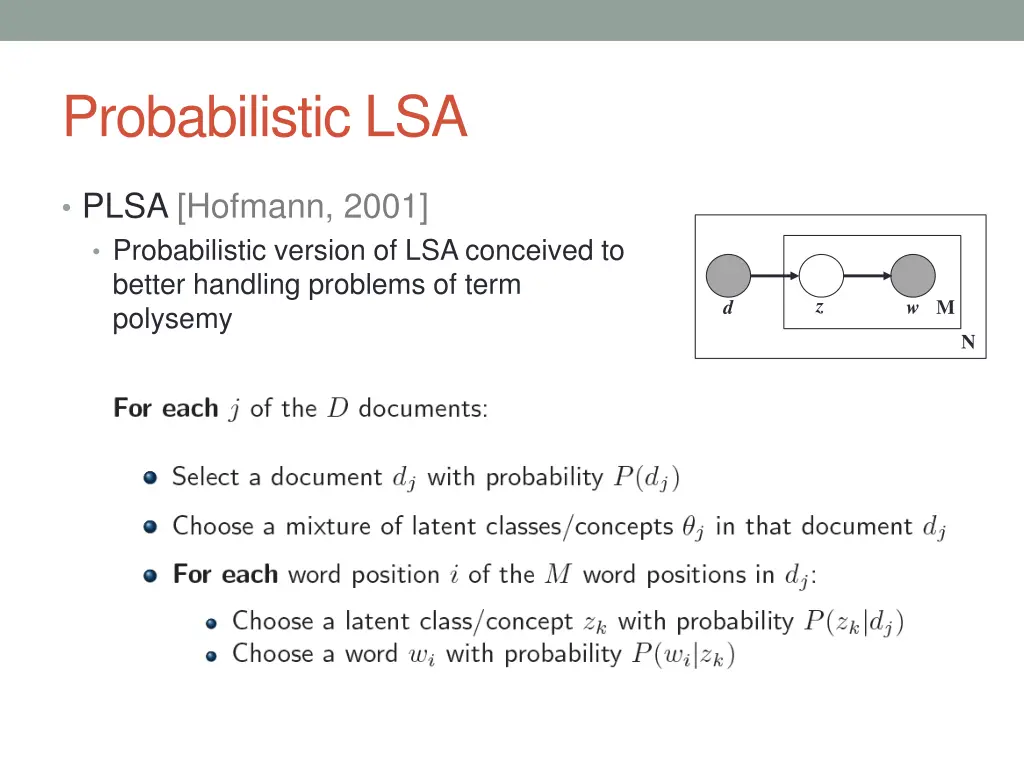 probabilistic lsa