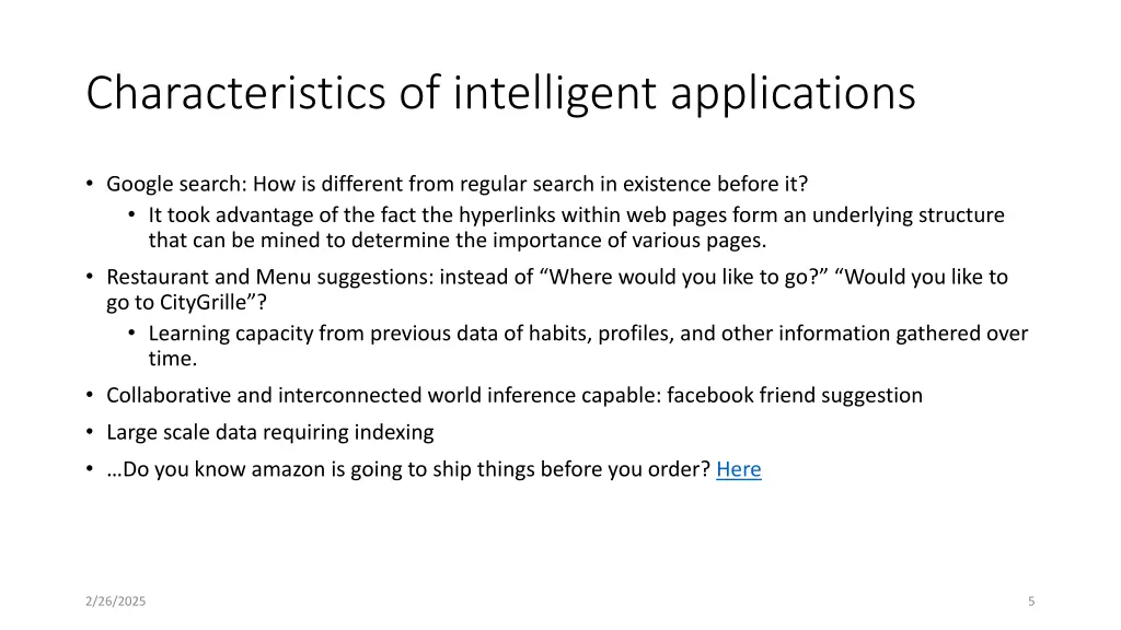 characteristics of intelligent applications