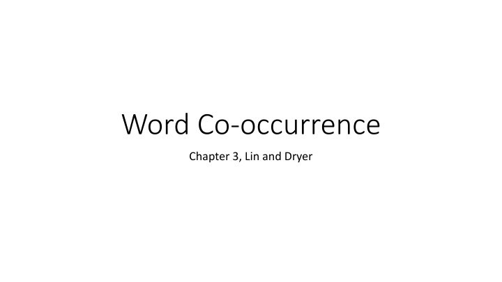 word co occurrence