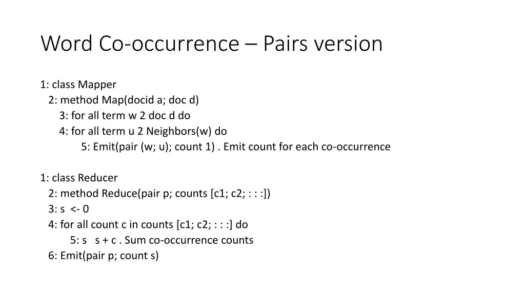 word co occurrence pairs version