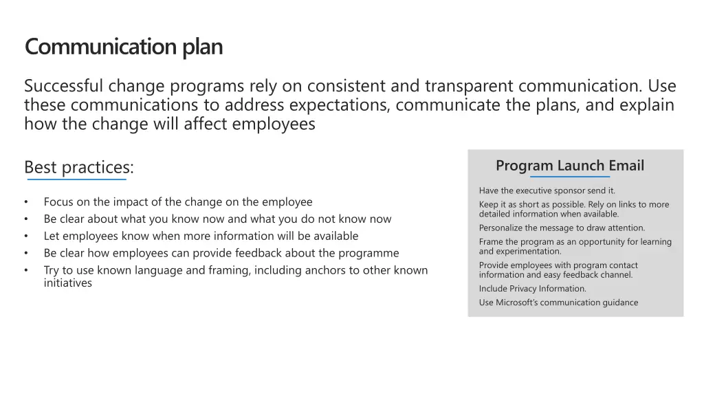 communication plan