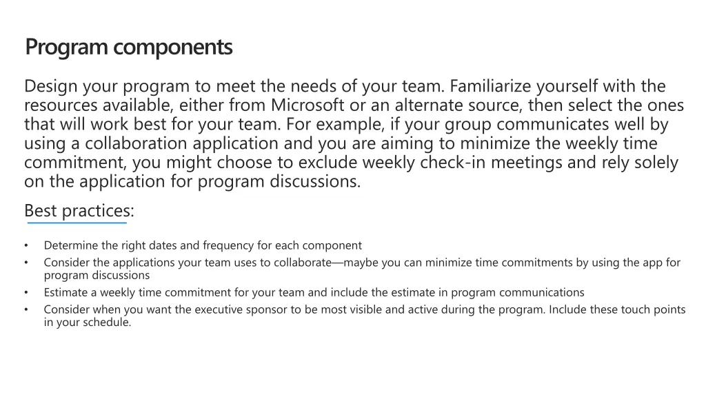 program components