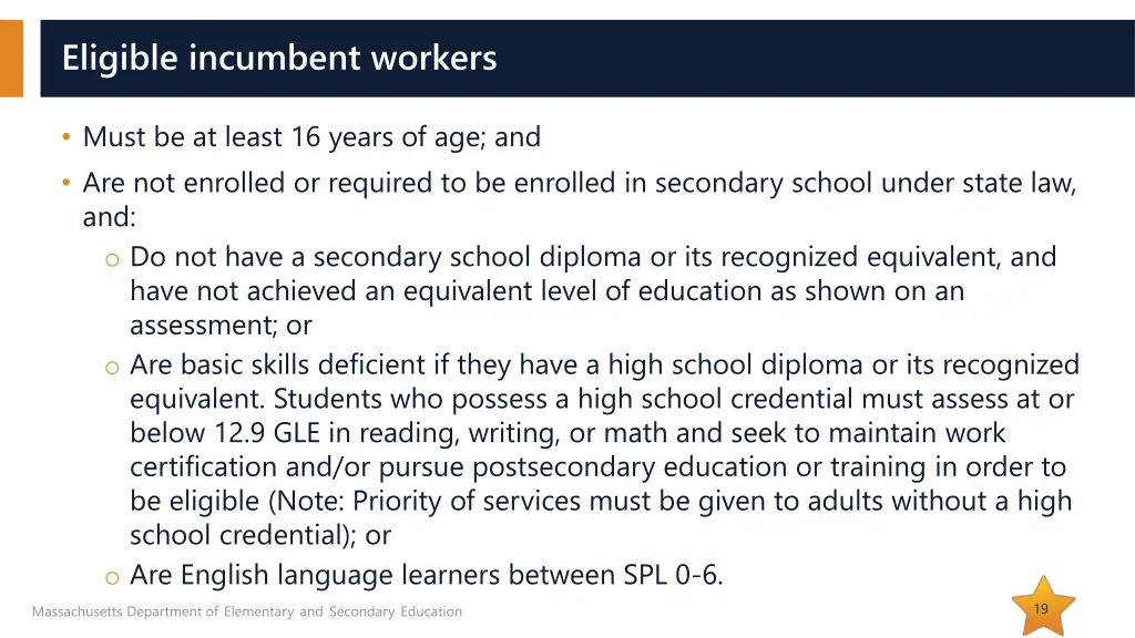eligible incumbent workers
