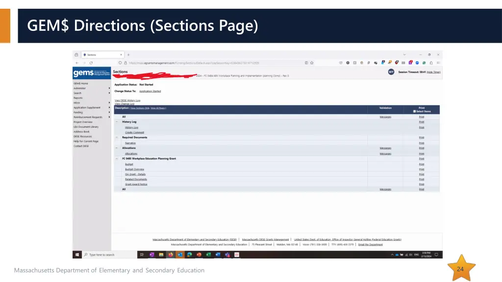 gem directions sections page