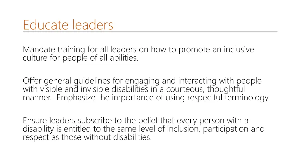 educate leaders