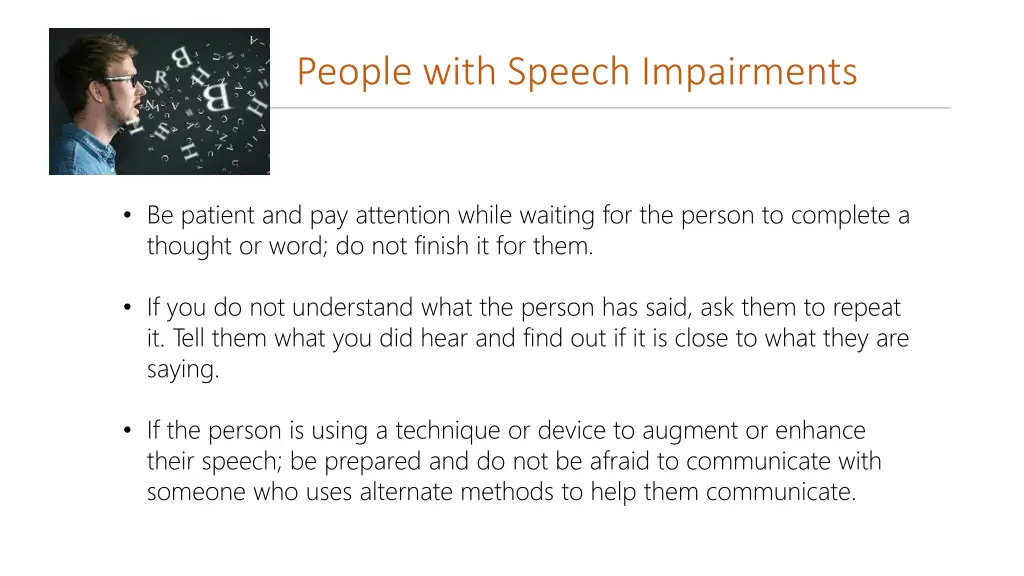 people with speech impairments