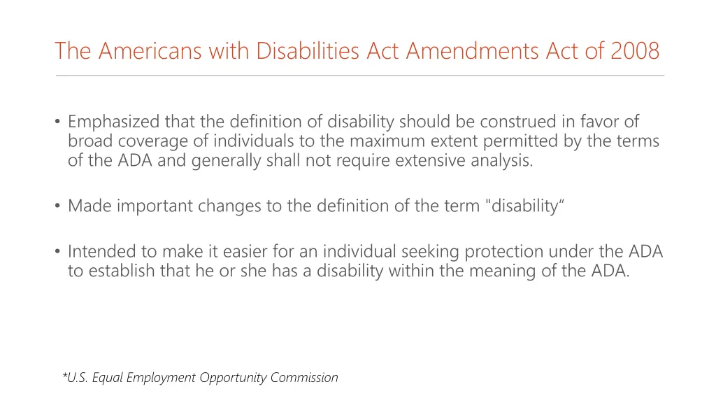 the americans with disabilities act amendments