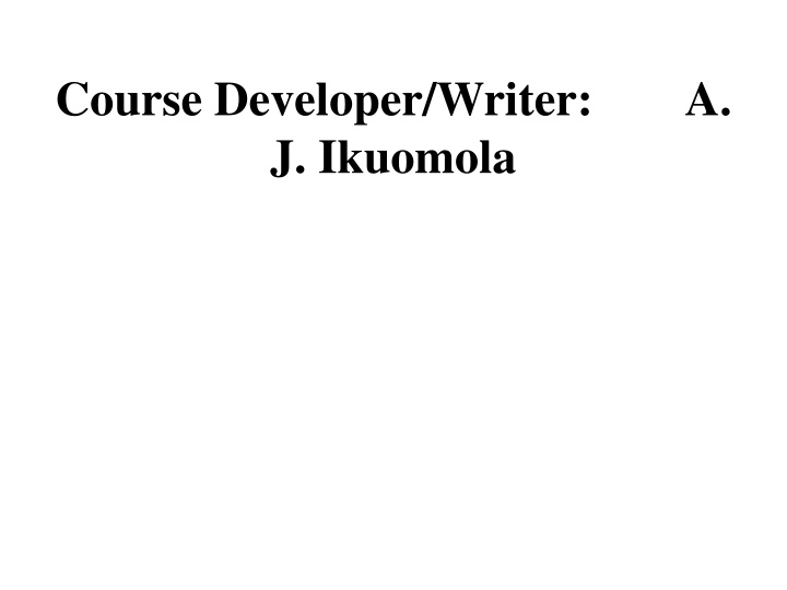 course developer writer j ikuomola
