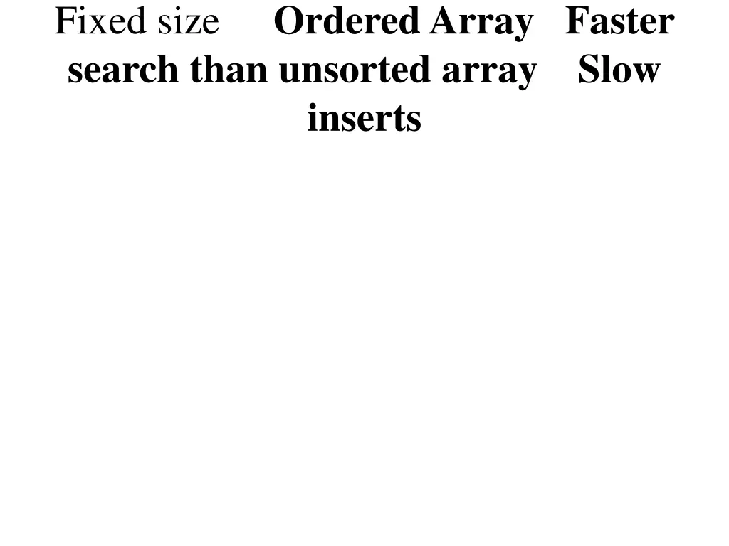 ordered array faster