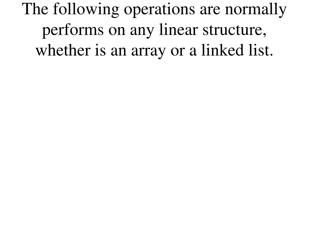 the following operations are normally performs