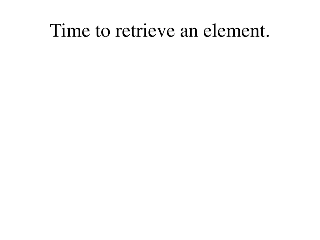 time to retrieve an element