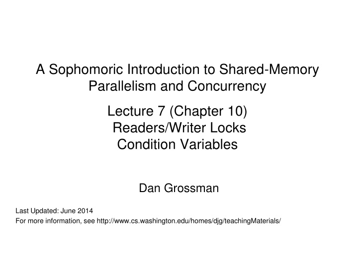 a sophomoric introduction to shared memory