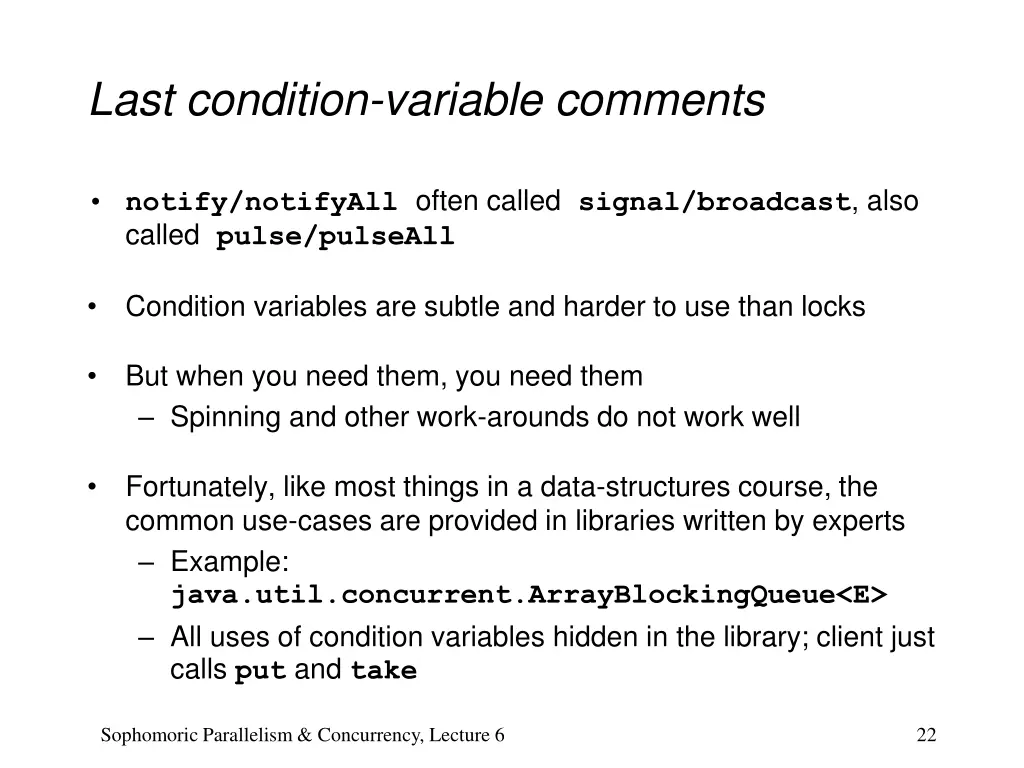 last condition variable comments