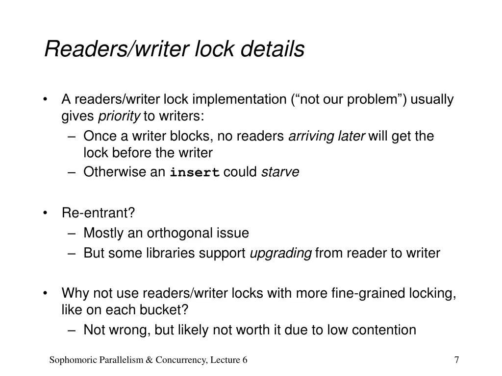 readers writer lock details