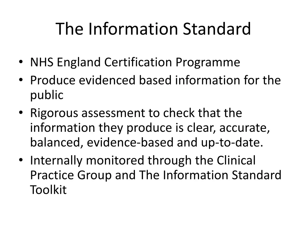 the information standard