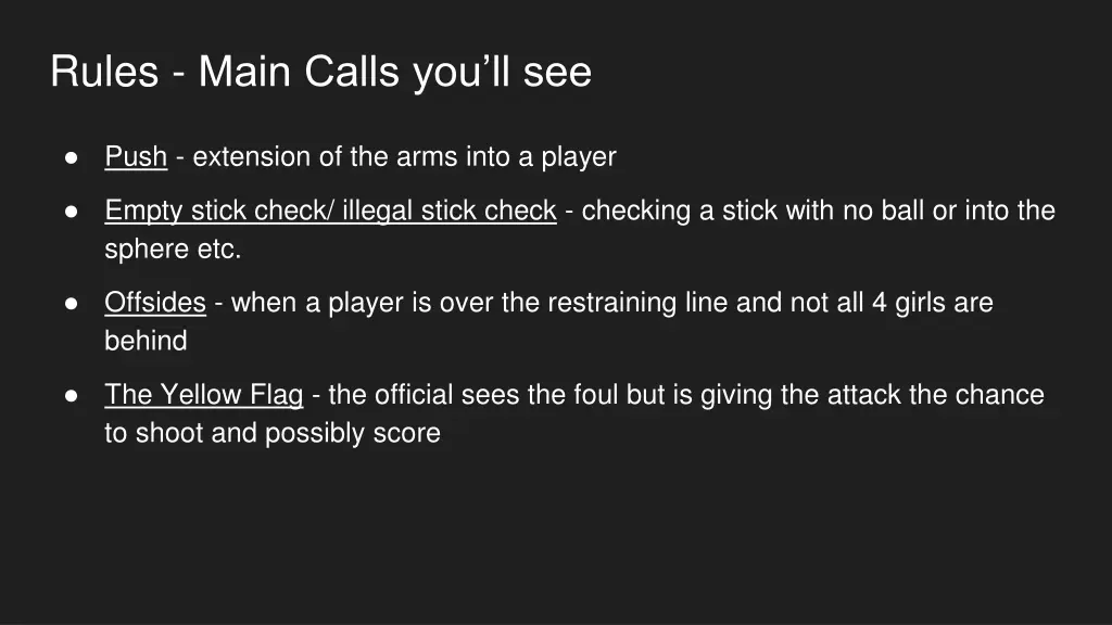 rules main calls you ll see