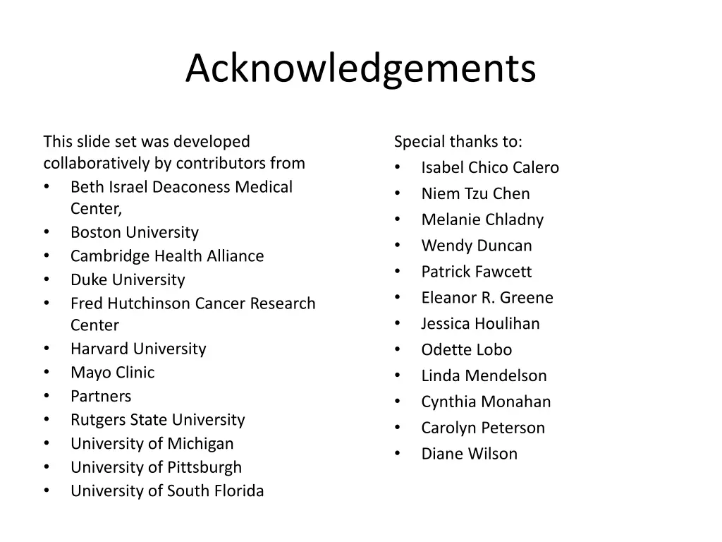 acknowledgements