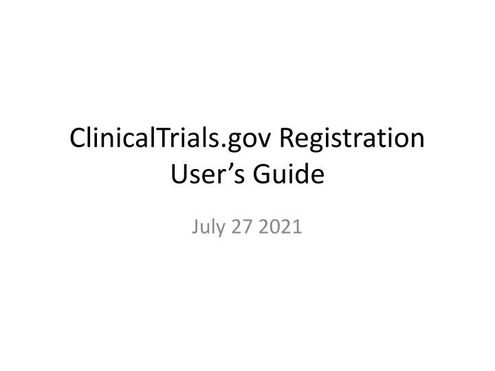 clinicaltrials gov registration user s guide
