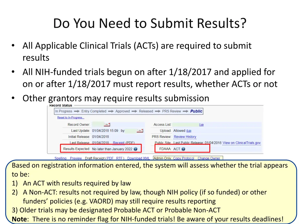 do you need to submit results