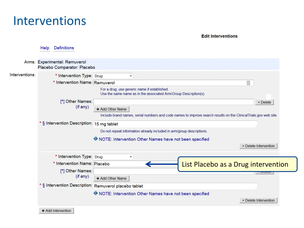 interventions