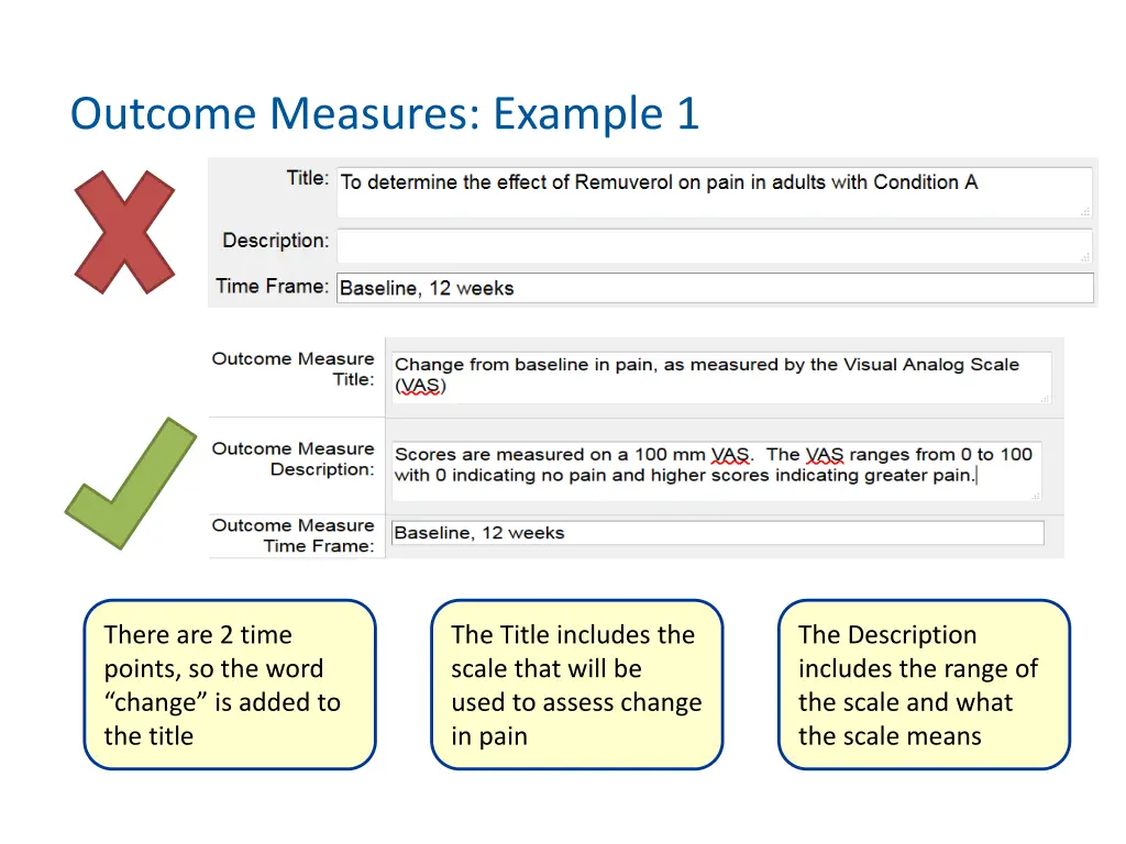 outcome measures example 1
