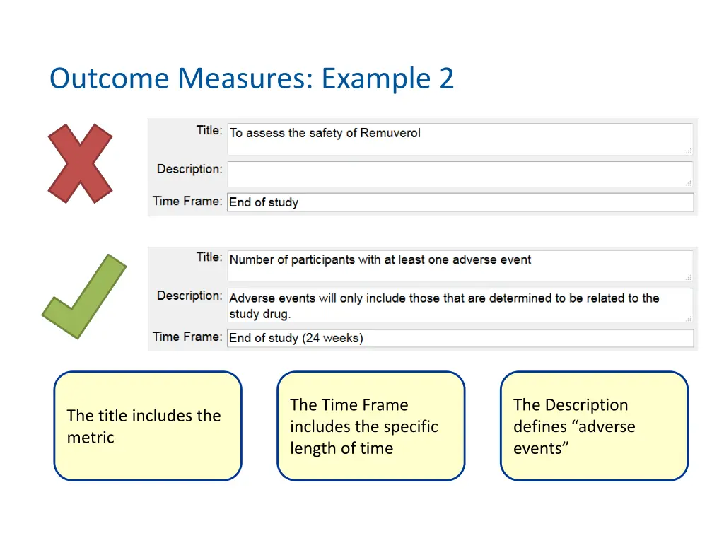 outcome measures example 2