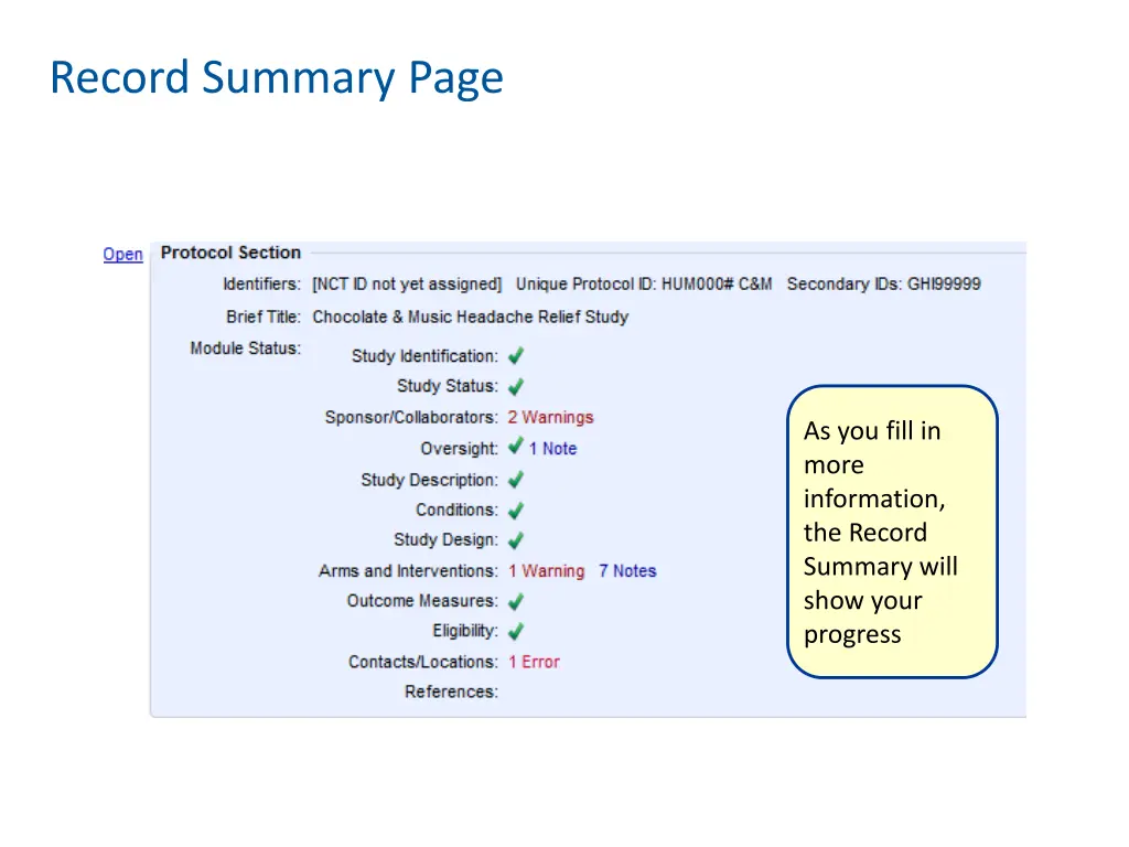 record summary page 2