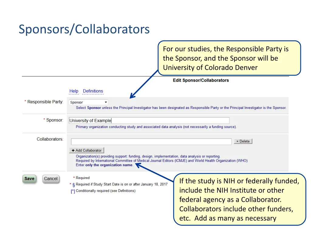 sponsors collaborators