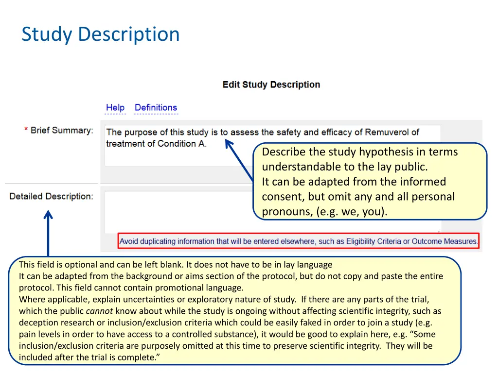 study description