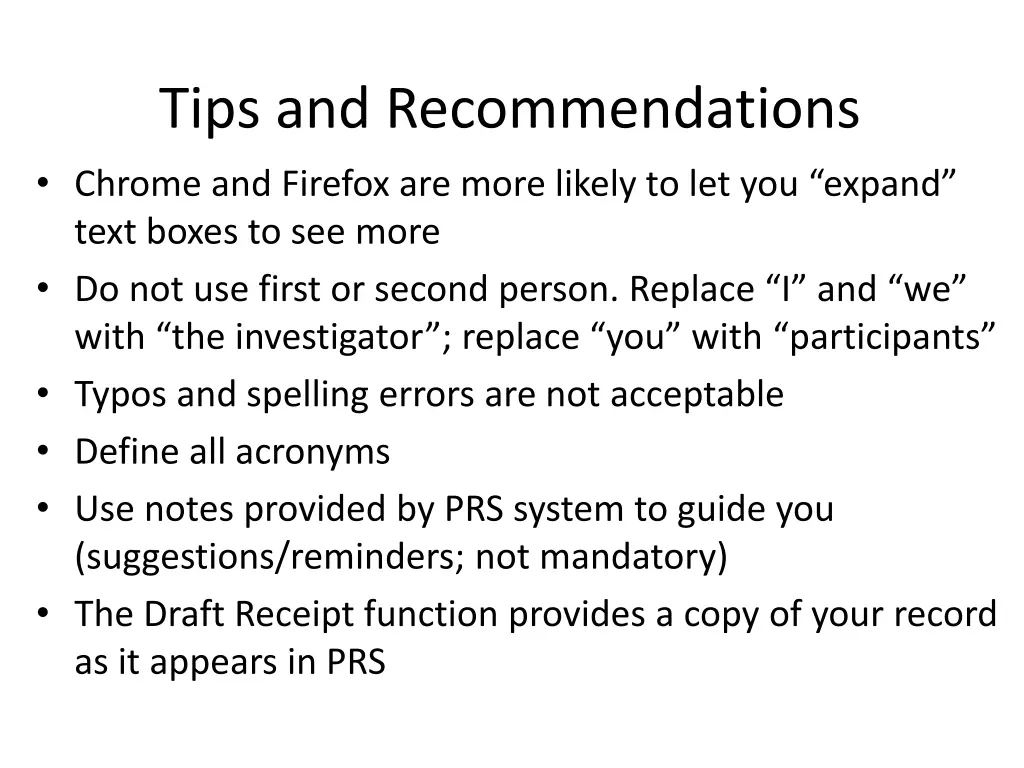 tips and recommendations chrome and firefox