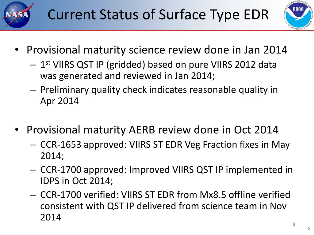 current status of surface type edr