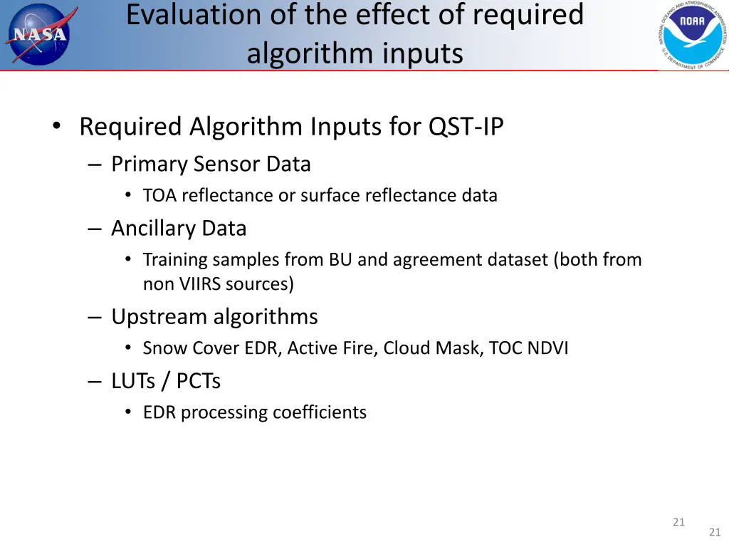 evaluation of the effect of required algorithm