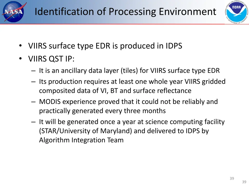 identification of processing environment 1