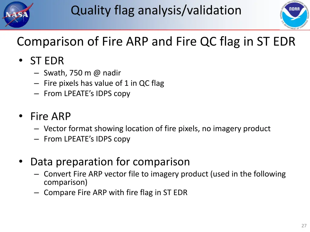 quality flag analysis validation 1