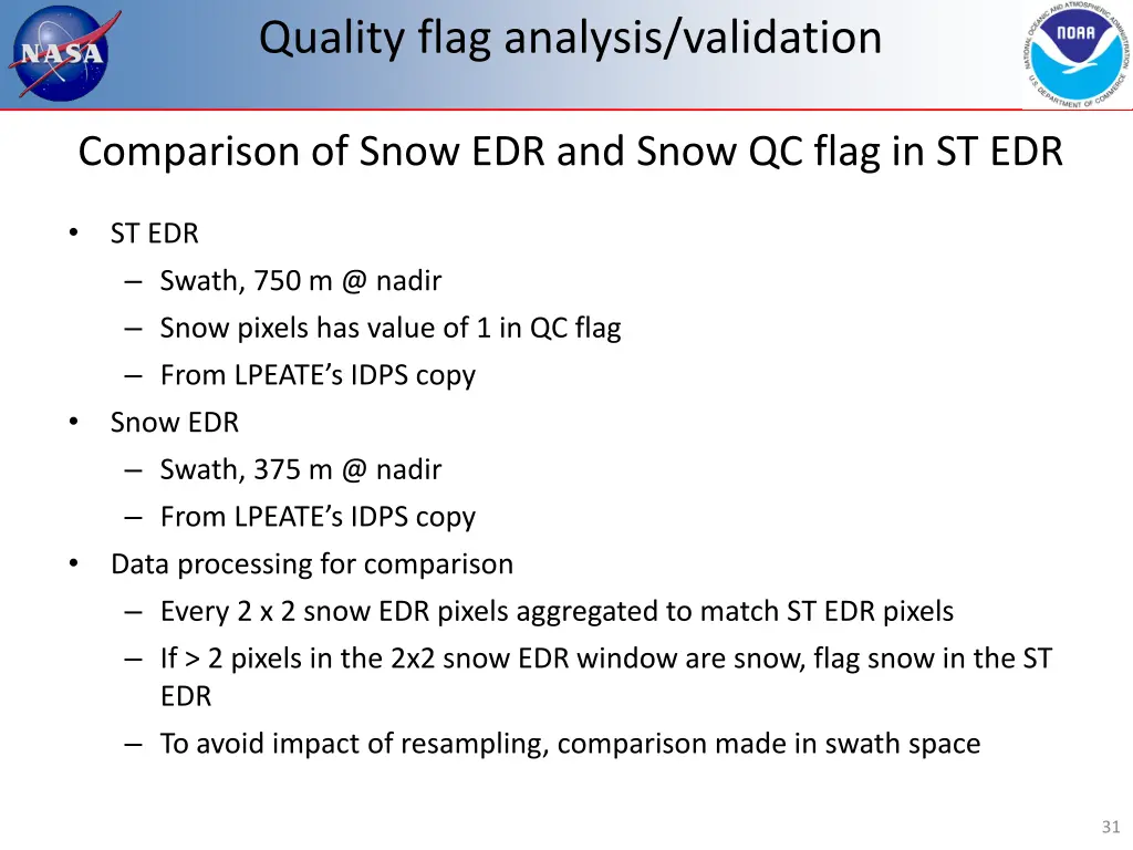 quality flag analysis validation 5