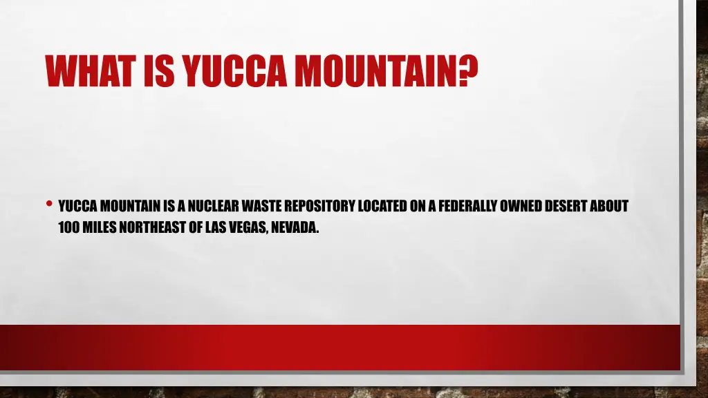 what is yucca mountain