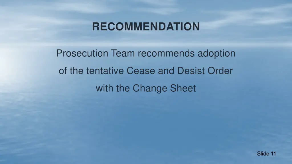 recommendation