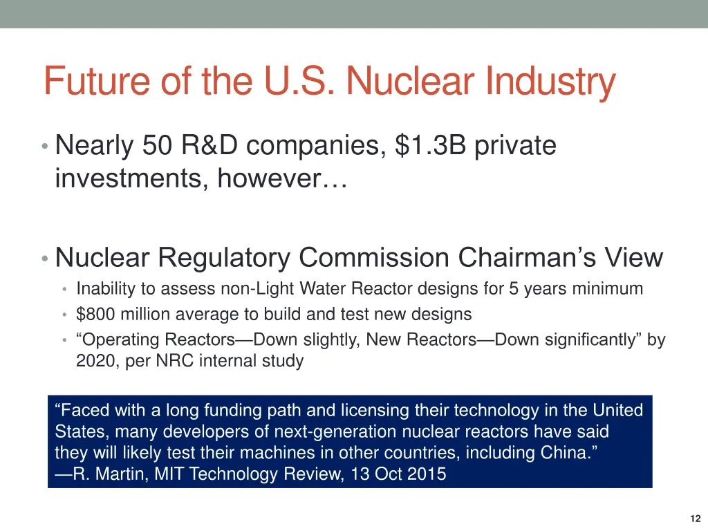 future of the u s nuclear industry