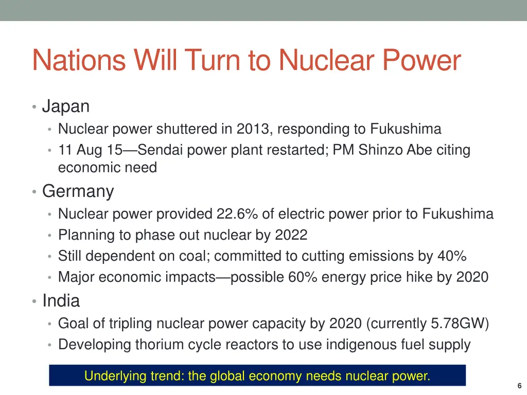 nations will turn to nuclear power