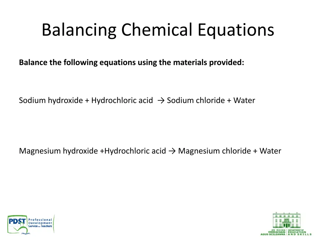 balancing chemical equations