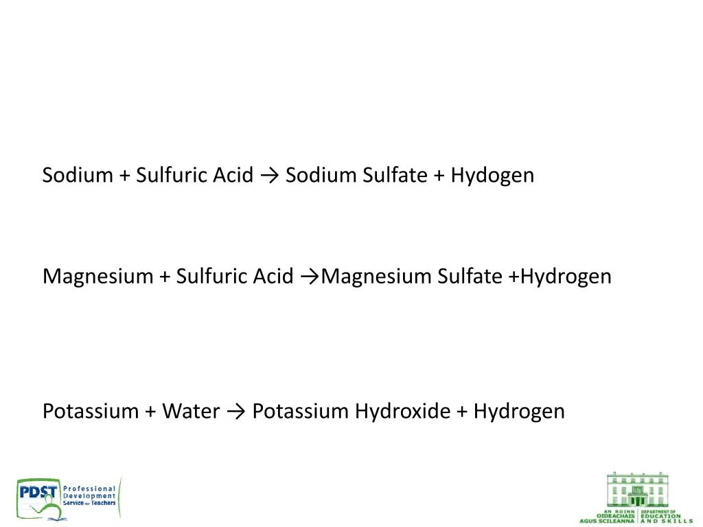 sodium sulfuric acid sodium sulfate hydogen