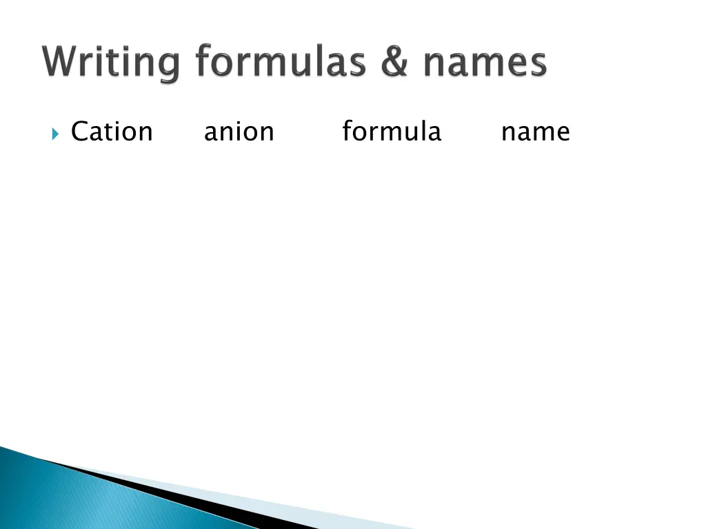 cation anion formula name