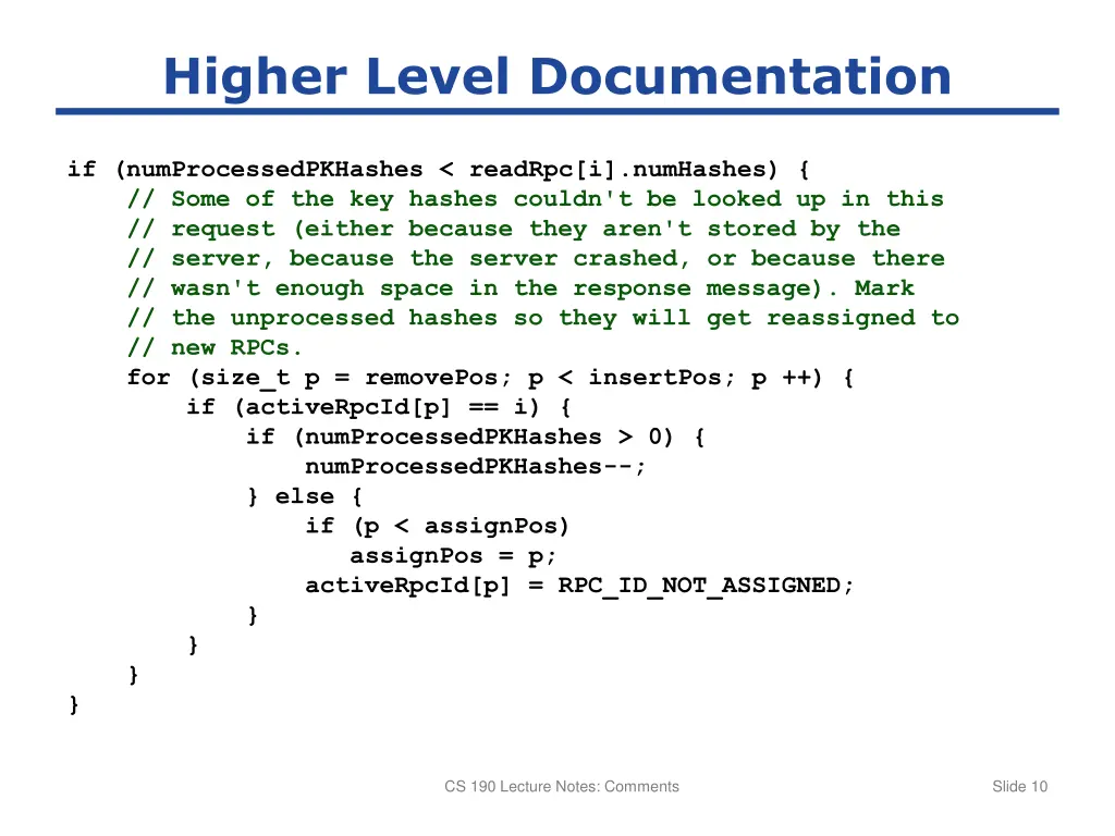 higher level documentation