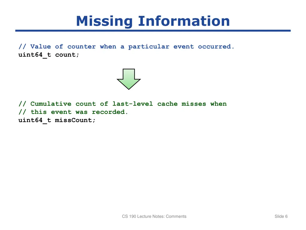 missing information 1